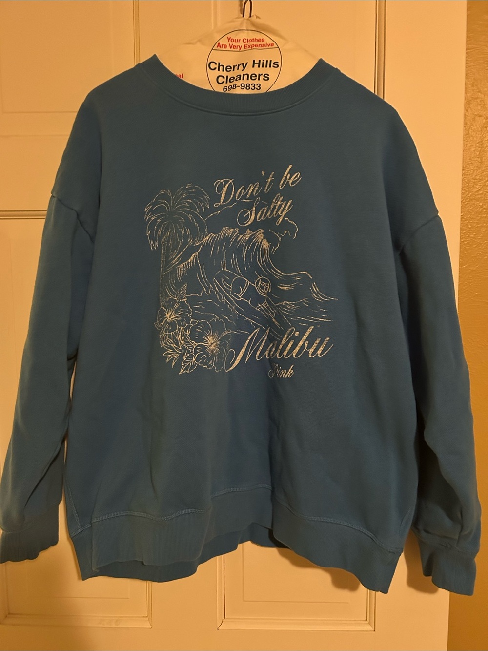 PINK Victoria's Secret Teal Malibu Graphic Crewneck